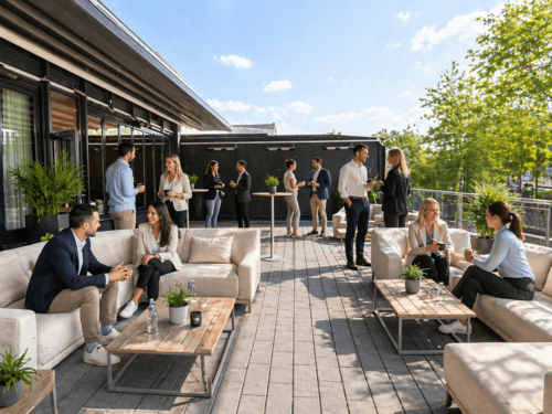 POINT Loft Eventlocation offene Terrasse Gerlingen