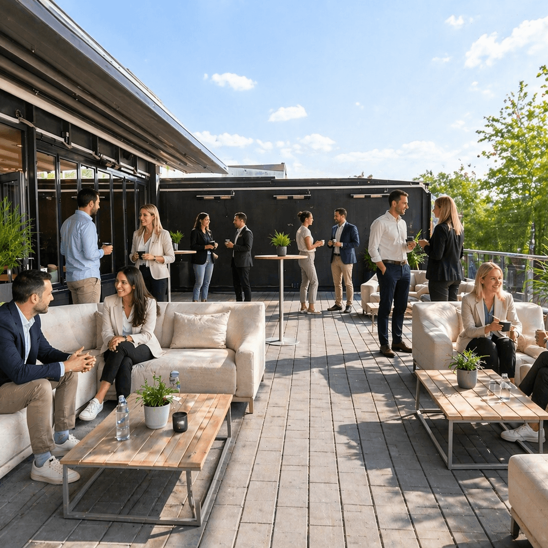 POINT Loft Eventlocation offene Terrasse Gerlingen